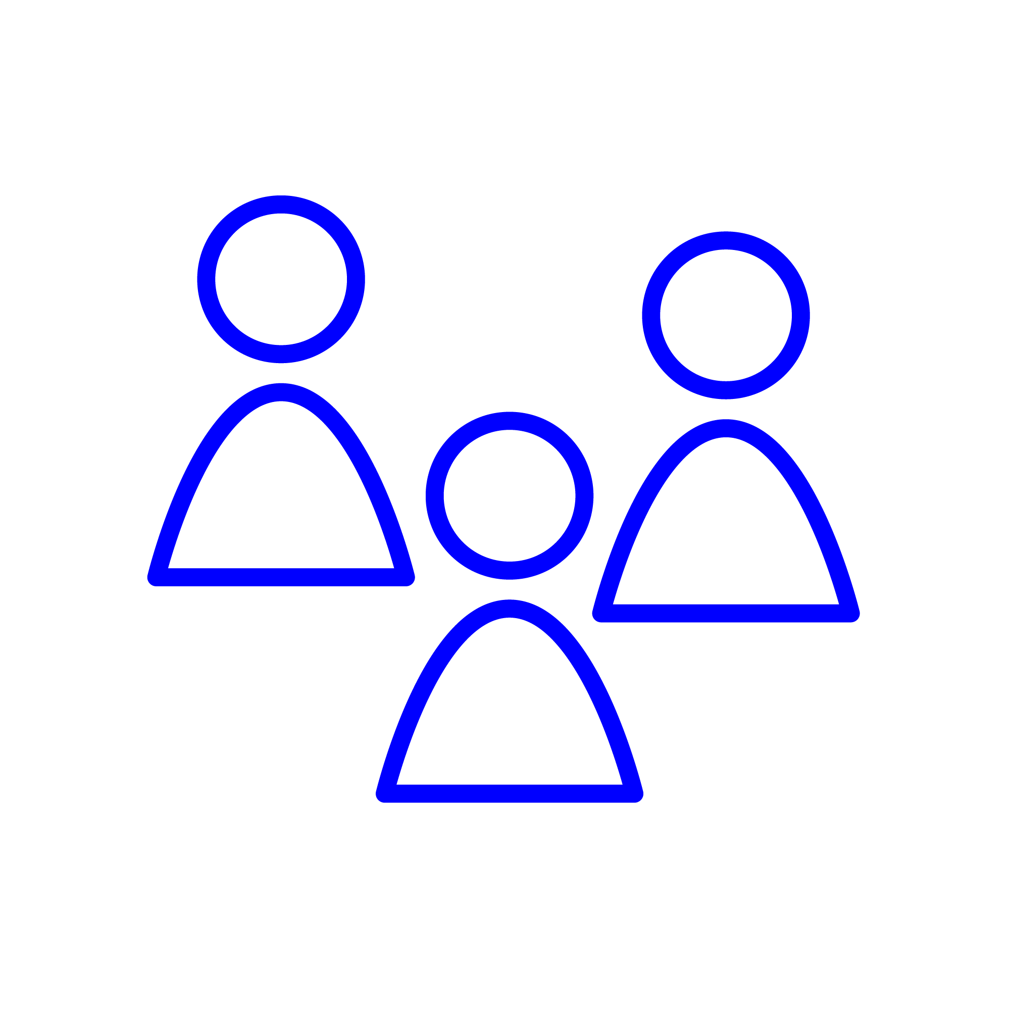 Abstract graphic representation of three people as a symbol for a workshop