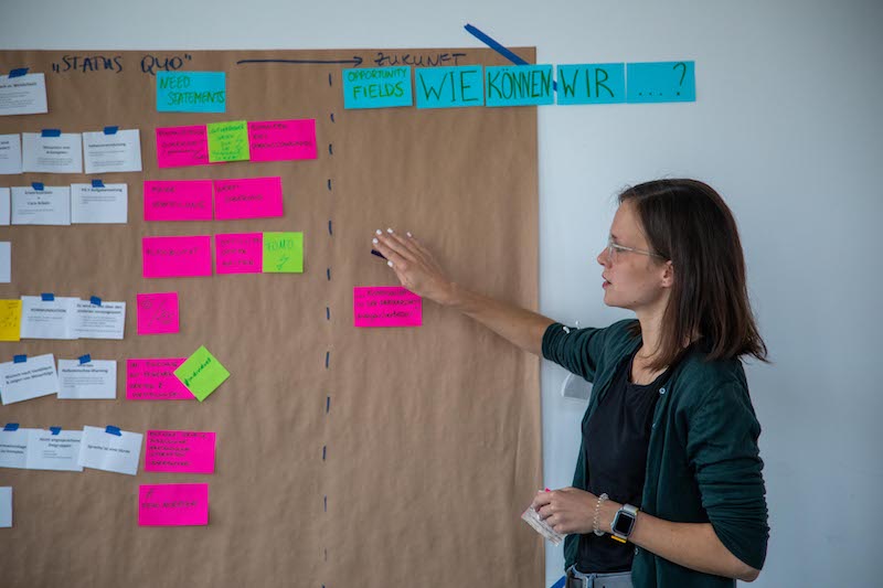 Frau erstellt einen Plan