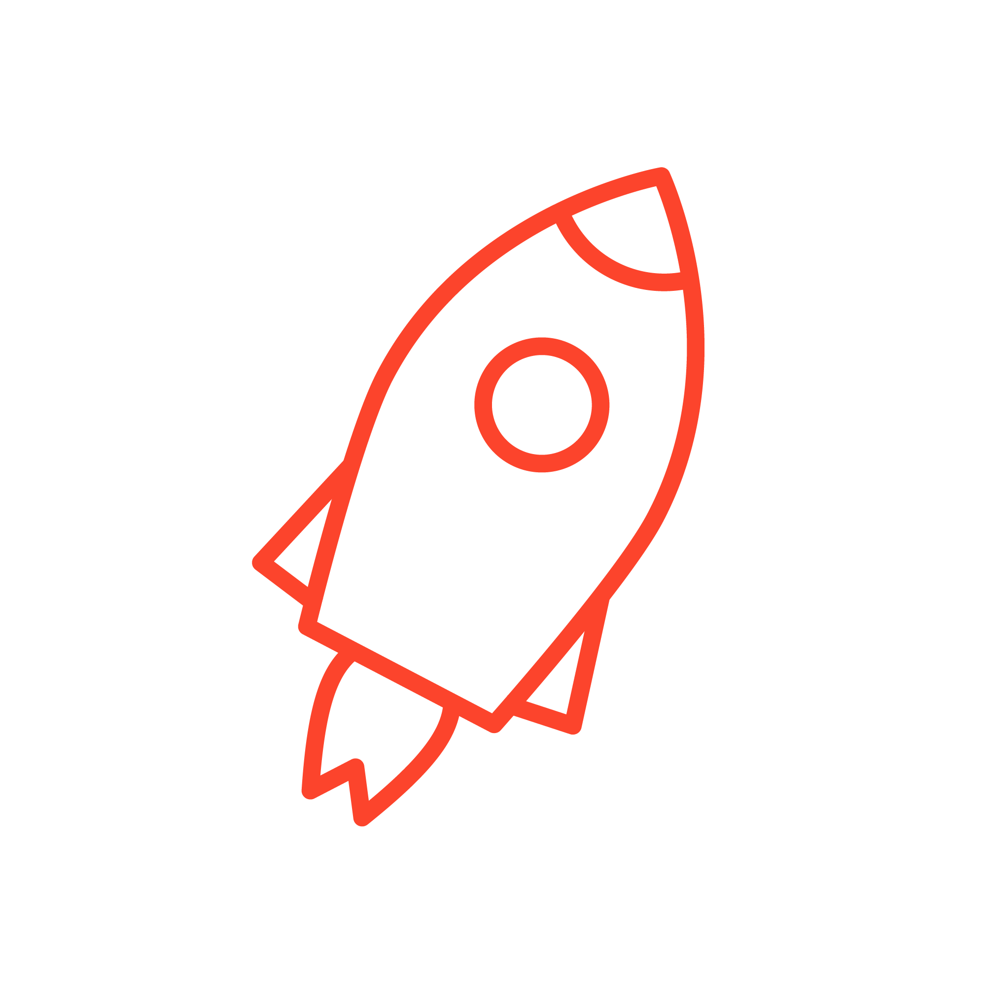 Abstrakte grafische Darstellung einer Rakete als Symbol für den gezielten Einsatz von Ressourcen